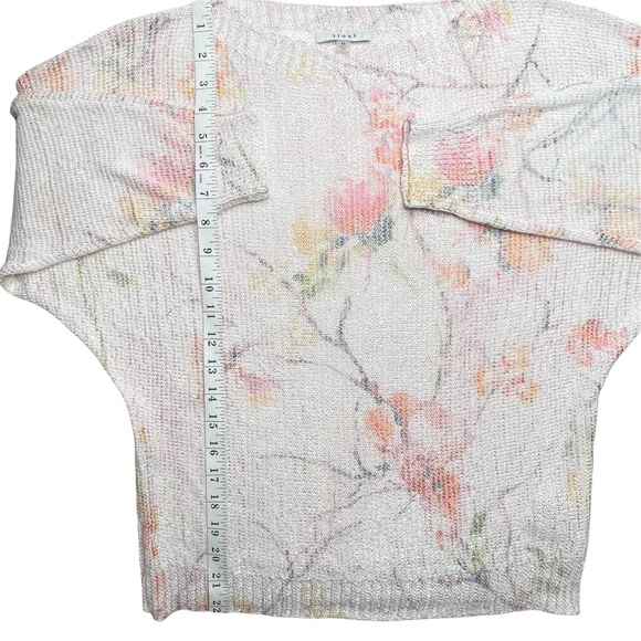 Sioni Boatneck Dolman Sleeve Floral Print Sweater Pale Pink Size Medium - Picture 10 of 14